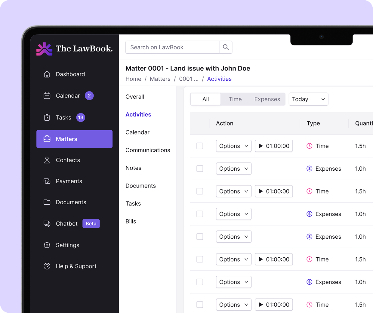 The LawBook secondary view